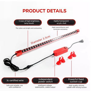 T12 Rode Arowana Lamp Glas Helderder Kleur Ip67 Duiklicht Voor 80 ~ 200Cm Aquarium Lichtbuis Waterlamp - Product Image 5