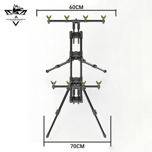 Varilla plegable de 4 varillas de gama alta, soporte de poste de trípode estable ajustable, vaina de caña de pescar de carpa con construcción resistente - Product Image 2