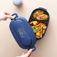 Récipients à deux couches de haute qualité Eco hermétique avec couvercle Récipient de stockage des aliments de cuisine Boîte à lunch avec couvercle