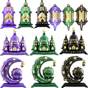 Venta Directa de Fábrica, Globo de Aluminio con Tema de Ramadán, Forma de Luna y Estrella, Redondo, Impresión de EID Mubarak, Decoración para el Festival de Kareem - Product Image 3