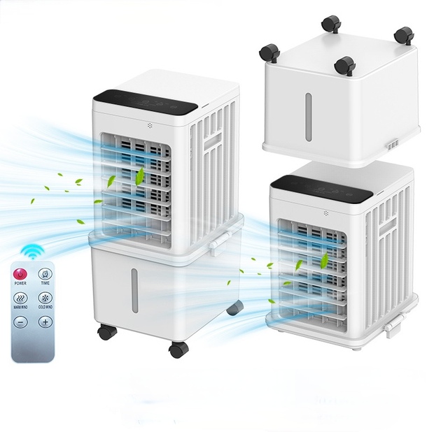 Mini Portable Tower Air Cooler Bladeless Fan Rechargeable Energy Saving Low Noise Eco-Friendly 3-Speed Remote/Mechanical Control