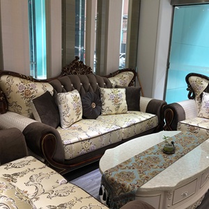 Divano in spugna ad alta densità con gambe in legno massello, Set divano con struttura in legno massello Premium - Product Image 2