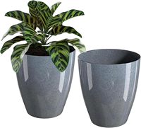 Pot de fleurs décoratif sur pied en résine épaisse, imitation céramique givrée, robuste, durable, design minimaliste