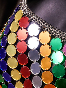 Mini-jupe à paillettes arc-en-ciel pour femmes, haut à bretelles à paillettes arc-en-ciel, <span class=keywords><strong>tenue</strong></span> de soirée en maille de chaîne, <span class=keywords><strong>tenue</strong></span> de plage pour filles - Product Image 6