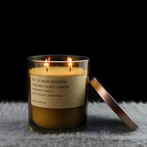 AIKUN lusso fatto a mano casa candela decorativa per aromaterapia etichetta personalizzata <span class=keywords><strong>ambra</strong></span> barattolo di vetro profumato <span class=keywords><strong>cera</strong></span> di soia per Diwali di Pasqua - Product Image 1