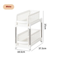 Tiroir de cuisine en plastique durable à double étage coulissant et durable Porte-épices pour l'organisation du rangement à domicile sous l'évier PP