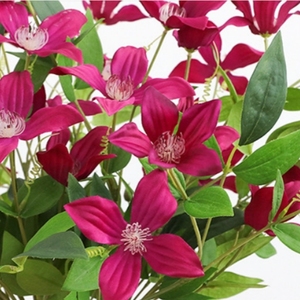 <span class=keywords><strong>Fleurs</strong></span> artificielles en gros, <span class=keywords><strong>fleurs</strong></span> de <span class=keywords><strong>clematis</strong></span> en soie, arrangements floraux de haute qualité, décoration de mariage, centres de table floraux - Product Image 6