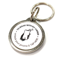 Porte-clés en métal époxy NFC RFID intelligent à code QR personnalisé, contrôle d'accès RFID NFC 13,56 MHz 860-960 MHz, vente chaude