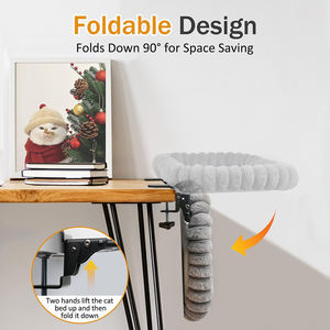 Cama de Escritorio Plegable <span class=keywords><strong>para</strong></span> Gatos, <span class=keywords><strong>Hamaca</strong></span> <span class=keywords><strong>para</strong></span> Gatos Pequeños y Grandes, Lugar de Descanso Interior, Mesa de Juego de Oficina con Abrazadera, Camas de Escritorio <span class=keywords><strong>para</strong></span> Mascotas que Ahorran Espacio - Product Image 4
