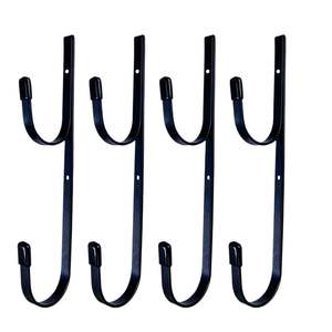 Gancho Doble de Metal para Pared, 21.6 cm, Negro, para Guardar Anillos Salvavidas de Piscina, Uso Doméstico - Product Image 2