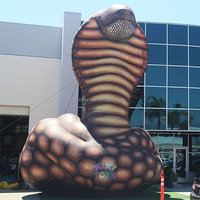 2026 Modèle de serpent cobra gonflable géant réaliste et personnalisé pour l'extérieur, 3m, garantie 2 ans, pour défilé