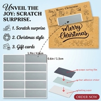 Cartes à gratter de Noël argentées, impression personnalisée, écologiques, en papier durable, pour tirage au sort en gros