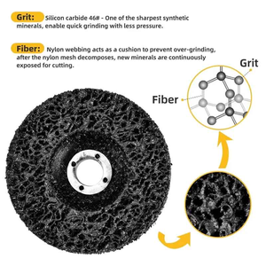 Disques à bande noirs de 4'' x 5/8'', 4-1/2'' x 7/8'', 5'' x 7/8'' pour meuleuse d'angle, outils électriques pour le nettoyage, l'élimination de la peinture, de la rouille et de l'oxydation - Product Image 3