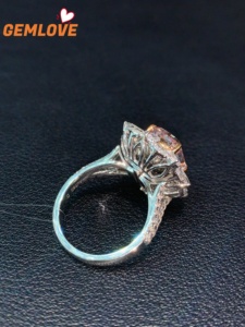 Bague solitaire en diamant de laboratoire taille princesse, sertie sur 4 griffes, en or massif 18 carats, bague de fiançailles pour femme, joaillerie fine OEM - Product Image 6