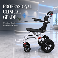 Fauteuil roulant portable super léger pliable avec frein à main, chariot de voyage pour personnes âgées, chaise médicale pour personnes handicapées