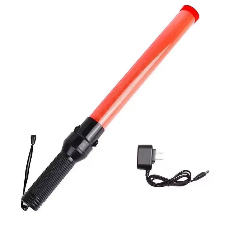 Torch Light Road Crossing Warning Stick Rechargeable Red Whistle Flashing Baton Mini LED Traffic Wand