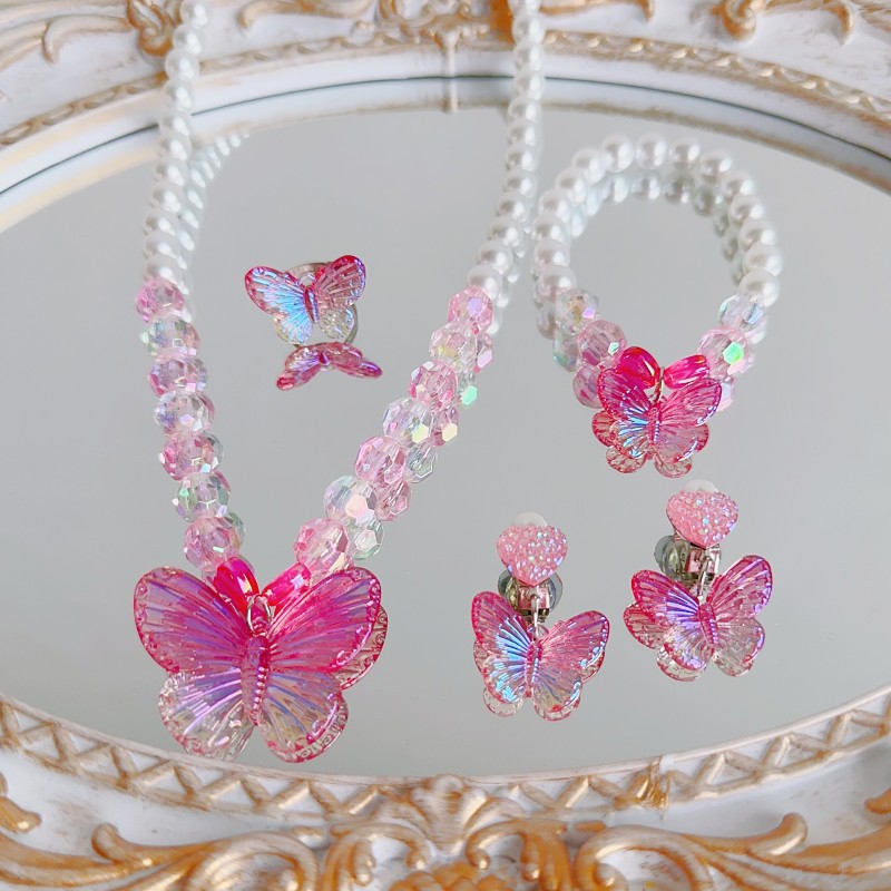 Butterfly powder rose 5 piece opp bag