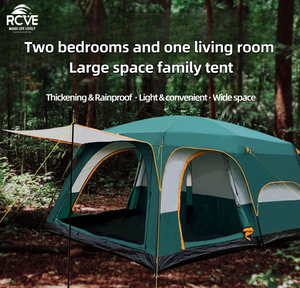 Tente dôme étanche de luxe pour 10 personnes, deux chambres et un salon avec protection solaire Offre Spéciale tente de camping en plein air