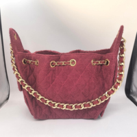 Sac fourre-tout en tissu éponge pour femme avec bandoulière chaîne, sac à main en coton tendance, sac à bandoulière décontracté, sac promotionnel pour un usage quotidien