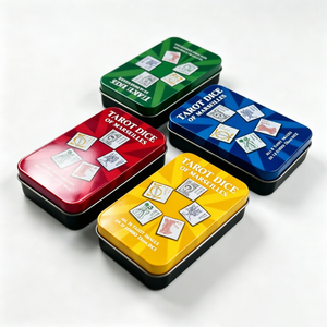 Set di Dadi Tarocchi Personalizzati da 78 Carte, Dadi Divinatori Mistici Portatili con Angoli Squadrati per Meditazione, con Scatola in Latta e Strumento Guida a Cubo - Product Image 2