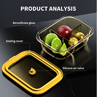 Ensembles de contenants alimentaires en verre personnalisables, compatibles micro-ondes et four, boîtes à lunch pour bureau et étudiants, disponibles en gros