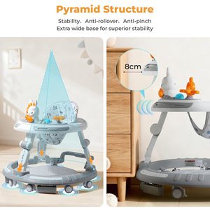 Marche-bébé multifonctionnel à pousser à la main avec fonction antidérapante et design pliable pour apprendre à marcher - Product Image 4