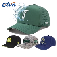 Gorra de béisbol hidroperforada con corte láser, impermeable, a la moda 2026, gorra de malla de 5 paneles personalizada, gorras trucker ajustables