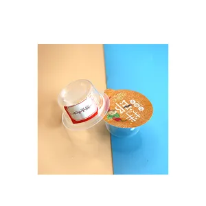 Taza de salsa de plástico desechable de fondo plano de 40g, taza de PP con tapa de sellado Haet de papel de aluminio