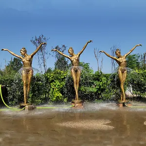 Fontaine de Sculpture en métal pour femmes, cm, tailles de vie en plein air, danseuse de jardin, bronze, art déco