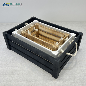 Boîtes de rangement en bois écologiques modernes en gros avec corde rustique, boîtes de rangement pour fruits pratiques, prix abordables - Product Image 2