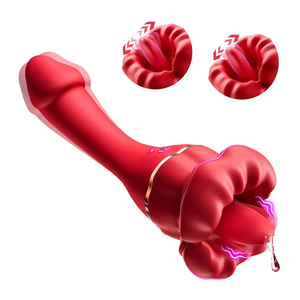 ไวเบรเตอร์สำหรับผู้หญิงเครื่องสั่นลิ้นรูปดอกกุหลาบสั่นบริเวณหัวนมทวารของเล่นทางเพศสำหรับผู้หญิง - Product Image 1