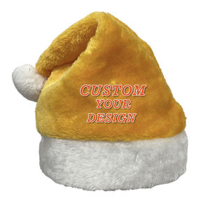 قبعة سانتا مطبوعة مخصصة مع قطيفة مسحوقة وتقليم شيربا أبيض لإمدادات الحفلات الترويجية - Product Image 4