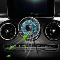 Ventilateurs de sortie d'air portables pour voiture, accessoires de décoration intérieure de voiture, mini ventilateur USB universel en plastique brillant