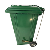Poubelle sur pied pour assainissement municipal métal galvanisé vert 240L poubelle d'extérieur recyclage poubelle pour assainissement municipal