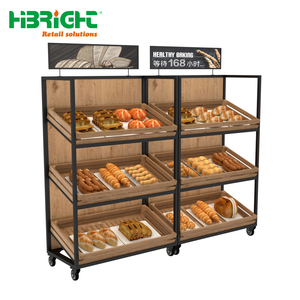 Bằng gỗ bánh mì <span class=keywords><strong>Rack</strong></span> hiển thị multilayers siêu thị khuyến mãi kệ cho chuyên nghiệp bánh - Product Image 3