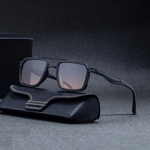 Gafas de Sol Cuadradas para Hombre KSL-98415, Montura Negra de Aleación de Zinc, Protección UV400, Lentes de PC Clase 2 para Exteriores - Product Image 2