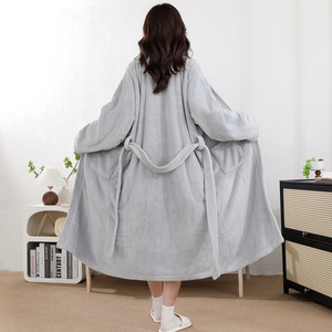 High-End di velluto corallo accappatoio Yukata coppia <span class=keywords><strong>camicia</strong></span> <span class=keywords><strong>da</strong></span> <span class=keywords><strong>notte</strong></span> per le donne assorbente asciugamano materiale nuovo stile per la primavera autunno inverno - Product Image 1