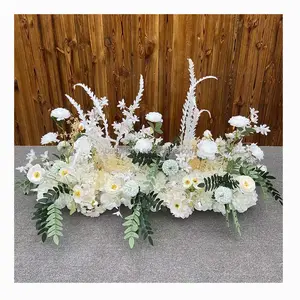 6ft Flower Row Artificial Flower Silk Rose Wedding Bouquet Wedding Decorator Fake Flowers Artificial Grass