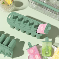 Moule à glaces en plastique transparent PP à 6 cavités, moule à glaces DIY avec bâtonnets de glace dans une boîte
