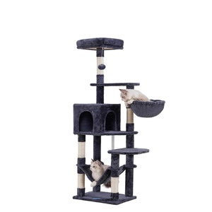 Wholesale Eco-Friendly Modern Luxurious Black Customized <b>Plush</b> Big Pet Condo Natural Sisal Wood Scratcher Furniture <b>Cat</b> Tree - Product Image 1