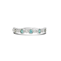 Bague personnalisée avec anneau saphir bleu, diamant rond CZ, alliance éternité, plaqué or 14 carats, argent sterling 925, bijoux pour femmes