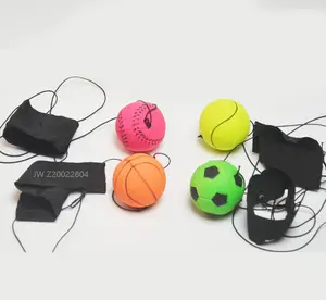 Wholesale Sponge rubber stretch balls natural rubber bouncing Sport Ball wrist with stretchable string