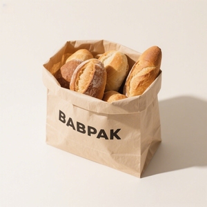 Custom Printed Greaseproof Food Grade Brown Kraft Paper Takeaway <b>Bags</b> for Burger Bakery Packaging Kraft paper <b>bread</b> <b>bags</b> with he - Product Image 3