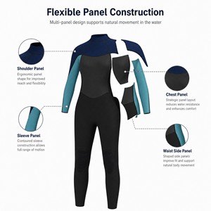 Combinaison de plongée en néoprène pour femmes, tissu recyclé, 3 mm, combinaison intégrale pour la plongée sous-marine et le snorkeling - Product Image 3