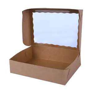 Kotak kertas Kraft sederhana 400Gsm kustom daur ulang untuk kotak makan siang kemasan Grazing