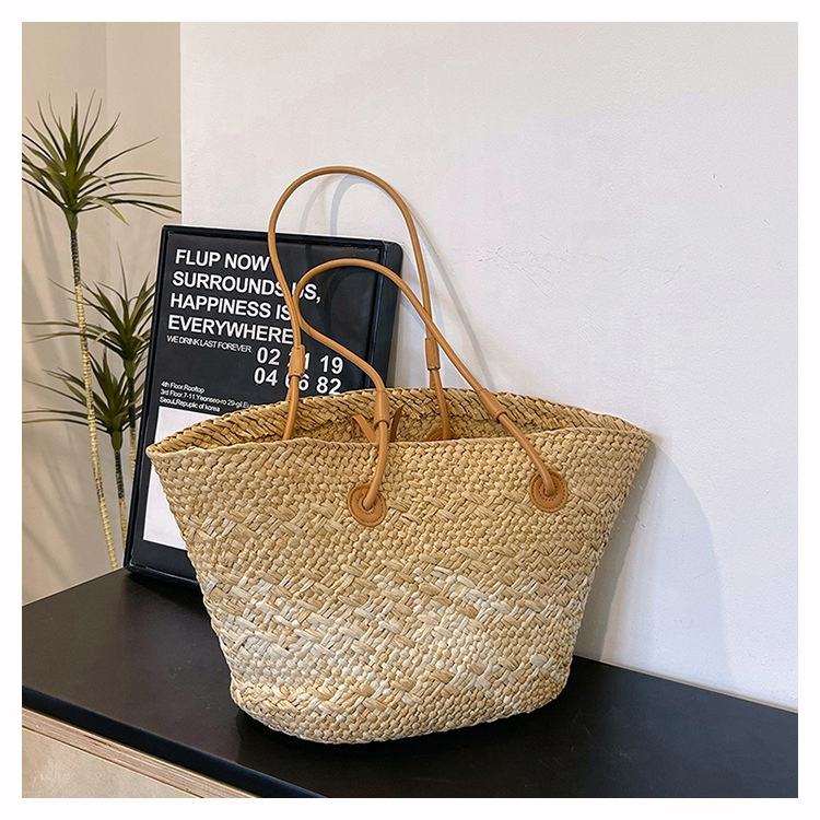 Bolso de paja de ratán francés, bolso de Honda, bolsos de mano de