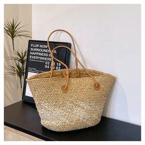 Borsa a tracolla in paglia di vimini francese, stile pastorale, borsa tote intrecciata, borsa da spiaggia per vacanze, borse in paglia di rafia - Product Image 3