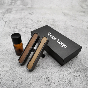 Diffuseur de parfum solide de luxe en métal et bois pour voiture, désodorisant d'air frais pour grille d'aération - Product Image 1
