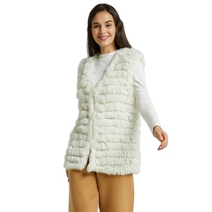 Chalecos de Piel Sintética para <span class=keywords><strong>Mujer</strong></span>, Abrigo de <span class=keywords><strong>Pelo</strong></span> de <span class=keywords><strong>Conejo</strong></span> Cálido y a la Moda, Disponible en Varios Colores, Beige, Negro, Talla Grande VT801 - Product Image 2