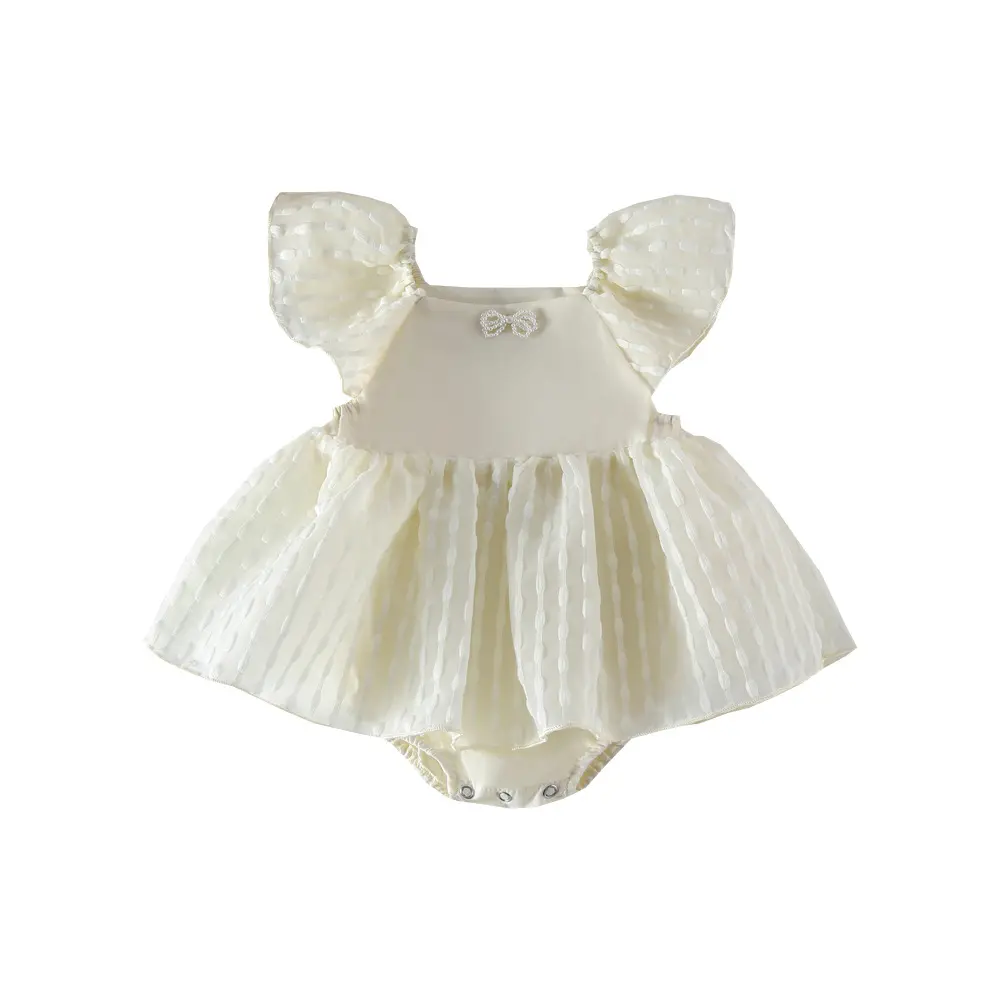 Одежда для девочек, новинка 2023, летняя Милая Одежда для младенцев, тонкий цельный Детский комбинезон с коротким рукавом для малышей, костюм